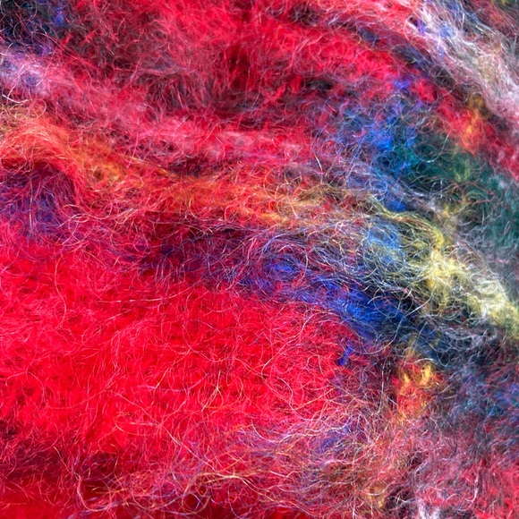 Vintage Edinburgh Old Town Weaving Co Mohair & Wool Red Plaid Royal Tartan Scarf - Picture 9 of 13